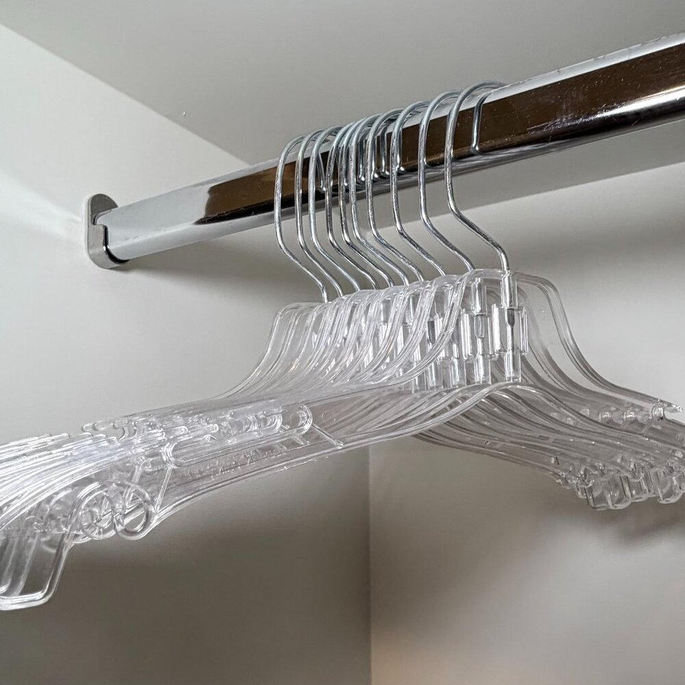 14 inch clear plastic junior hangers - pack of 10